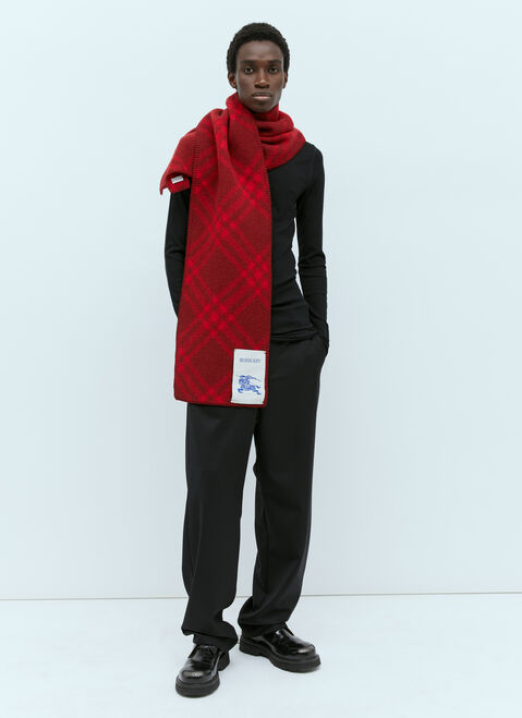 Moncler + Rick Owens チェックウールマフラー ブラック mcs0355016