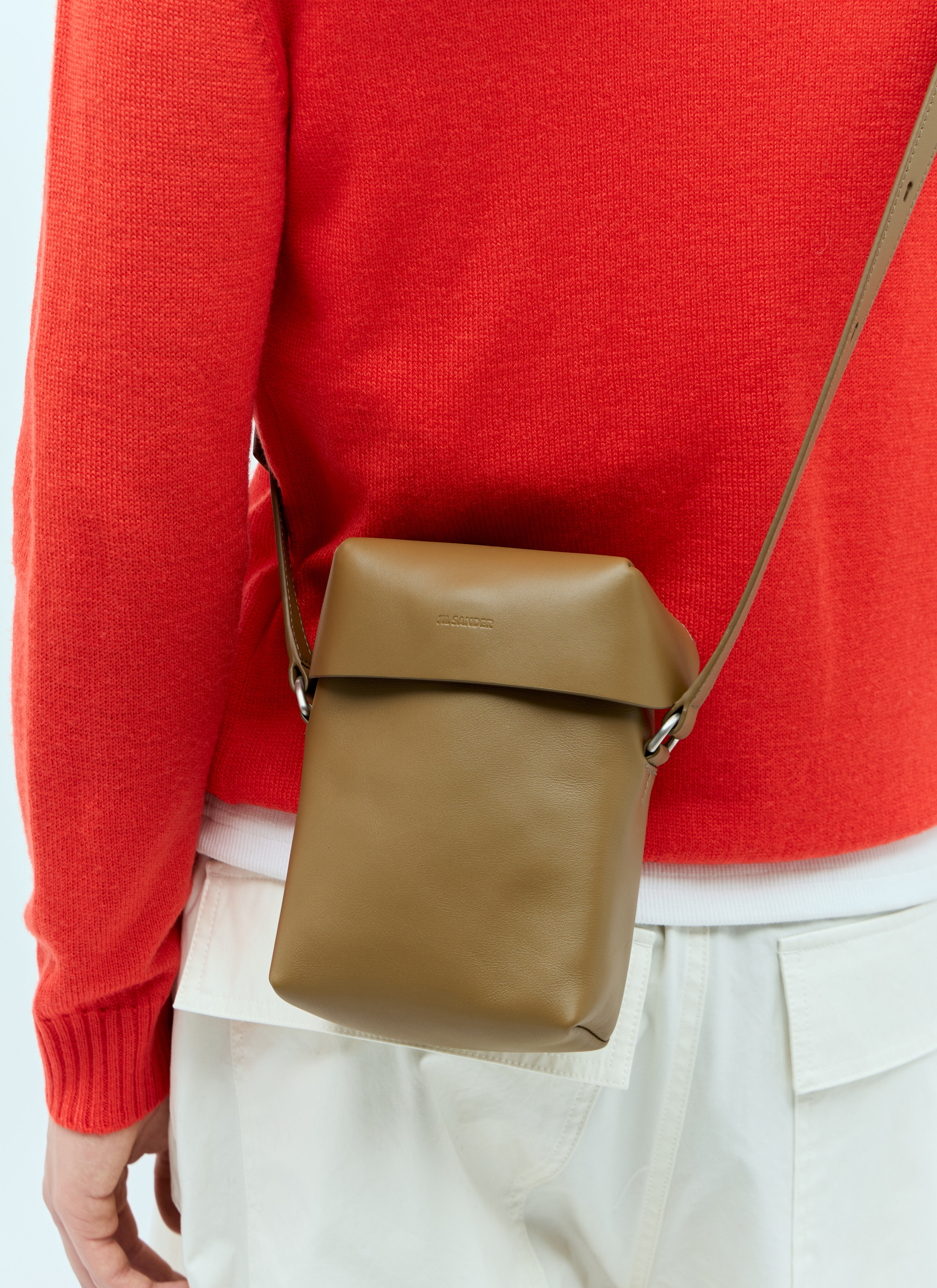 Jil Sander Men's' Lid Small Crossbody Bag in Brown | LN-CC®