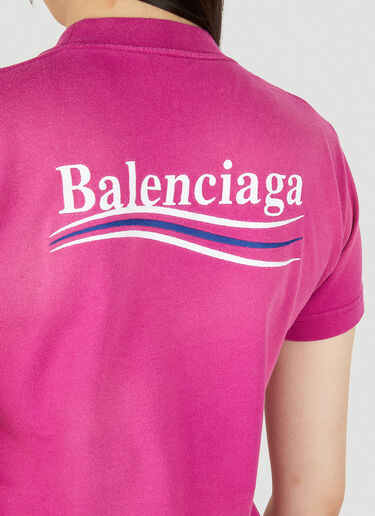 Balenciaga Logo Print Crewneck T-Shirt Pink bal0249130