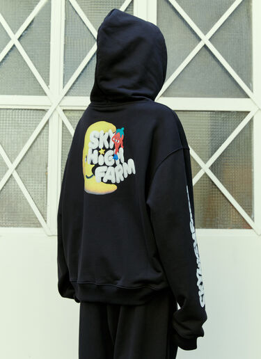 Sky High Farm Workwear Graphic Print Hooded Sweatshirt Black skh0354011