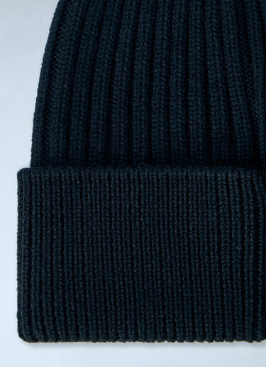 LN-CC® - Moncler Grenoble: Ribbed Knit Beanie - Black Moncler Grenoble Ribbed Knit Beanie Black mog0165014