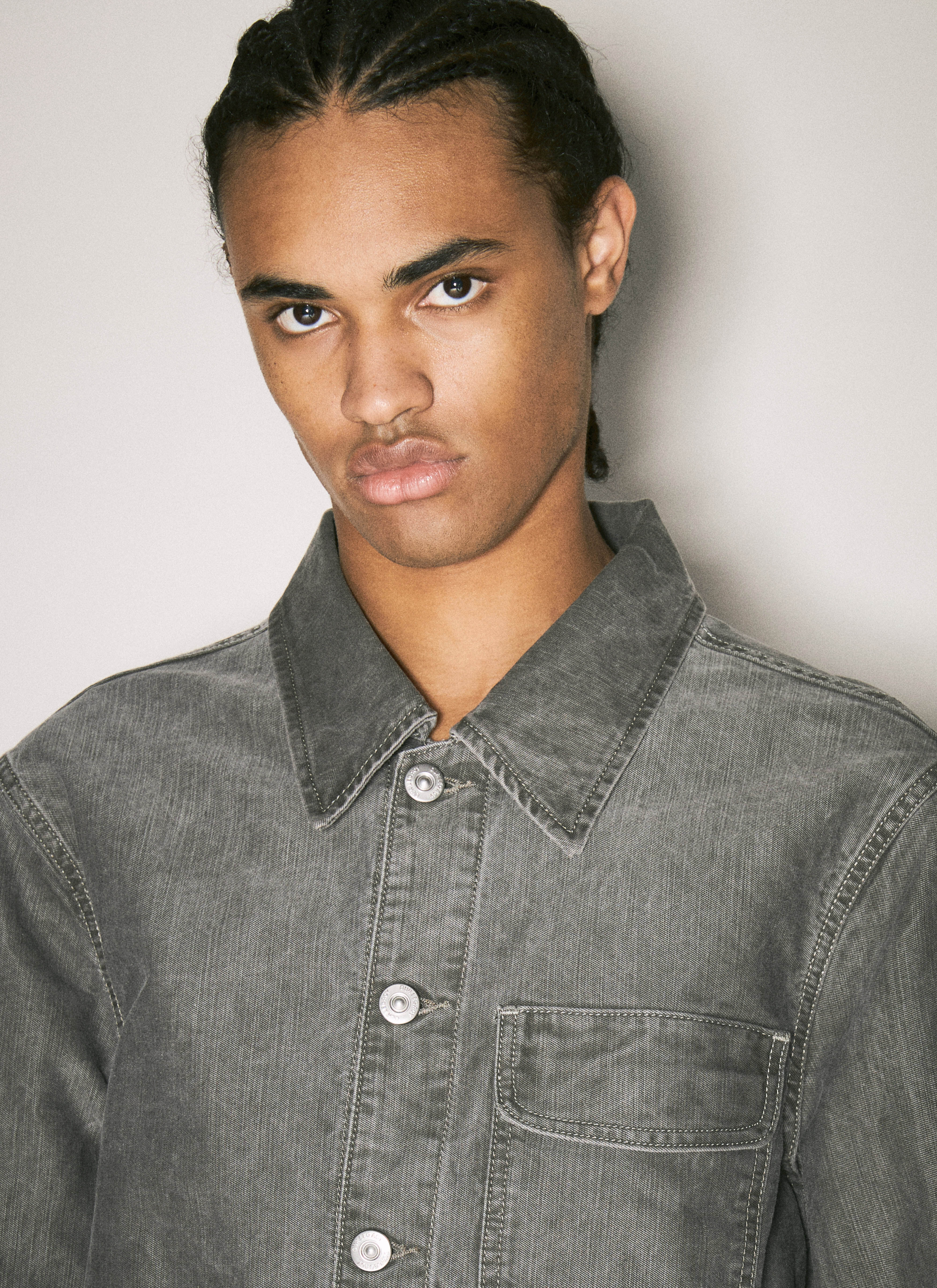 Our Legacy Men s Cut Rebirth Denim Jacket in Grey LN CC
