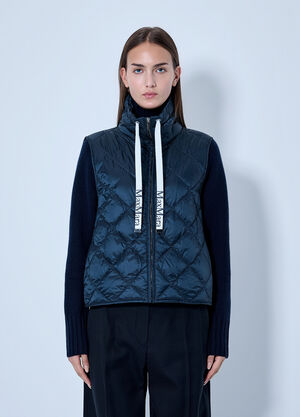 Max Mara Quilted Gilet with Drawstring Collar Navy max0266152