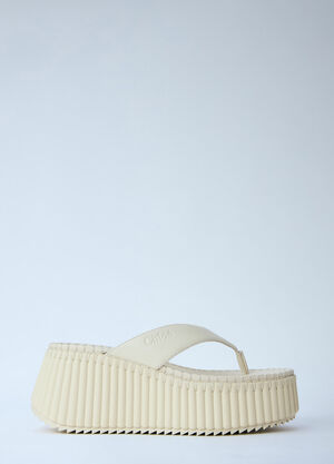 Chloé Nama Wedge Sandals White chl0265040