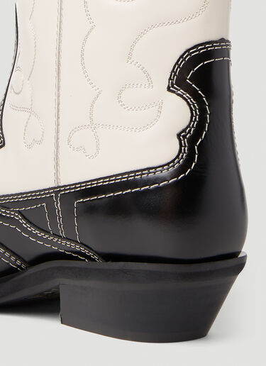 GANNI Embroidered Western Boots Black gan0252039