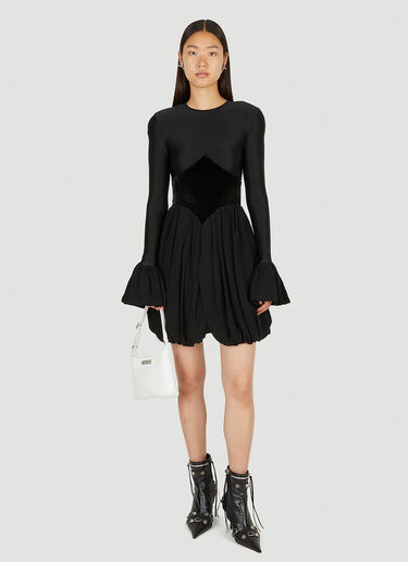 Rabanne Satin Jersey Mini Dress Black pac0250001