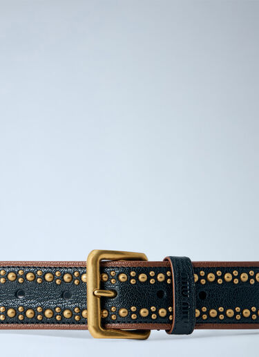 LN-CC® - Miu Miu: Studded Leather Belt - Black Miu Miu Studded Leather Belt Black miu0266113