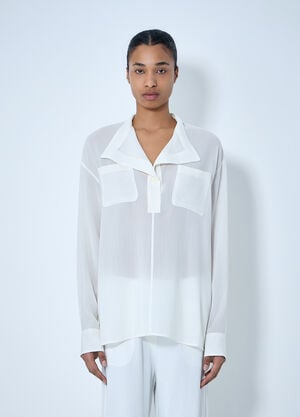 TOTEME Sheer Silk Blouse White tot0264023