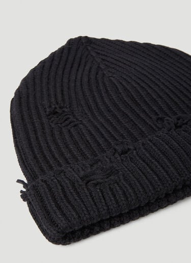 Distressed Beanie Hat MM6 Maison Margiela Distressed Beanie Hat Black mmm0353001