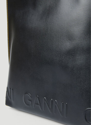 GANNI Banner Medium Tote Bag Black gan0251100