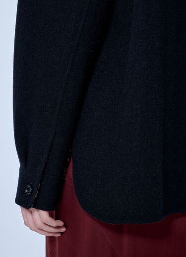 LN-CC® - Max Mara: Double-Faced Wool-Blend Overshirt - Black Max Mara Double-Faced Wool-Blend Overshirt Black max0266017
