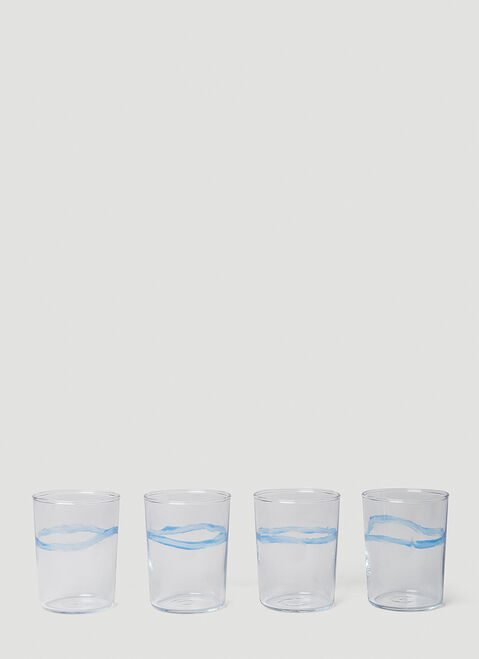 NIKO JUNE Set of Four Soft Serve Glasses Line Red nko0346020
