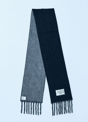 Acne Studios Logo Label Fringe Scarf Black acn0159042