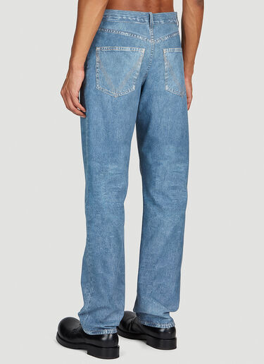 Bottega Veneta Printed Leather Pants Blue bov0152001