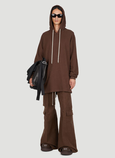 Rick Owens Long Hooded Sweatshirt Brown ric0153013