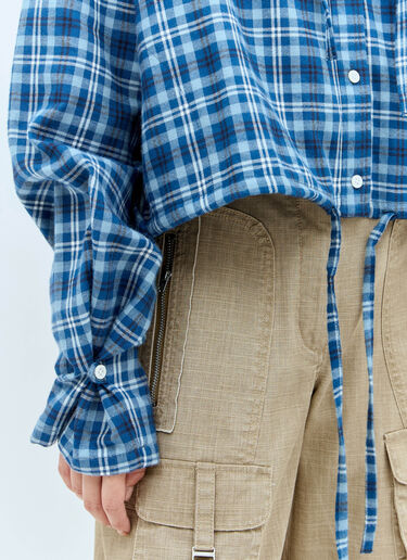 Acne Studios Check Hooded Skirt Blue acn0257015