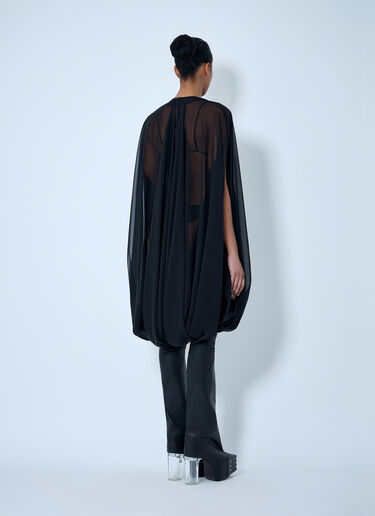 Rick Owens Draped Sheer Overlay Dress Black ric0264011
