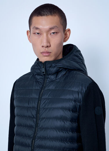 LN-CC® - Moncler: Padded Cashmere Blend Cardigan - Black Moncler Padded Cashmere Blend Cardigan Black mon0166017