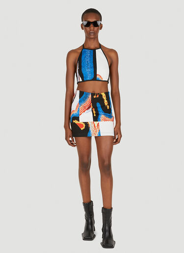 Ambush Halterneck Graphic Knit Top Blue amb0250014