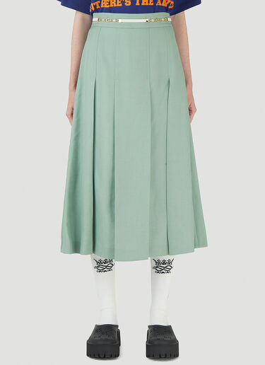 Gucci Pleated Skirt Green guc0245013