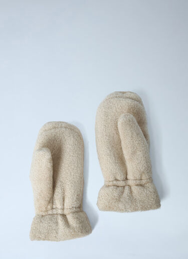 Logo Motif Mittens Moncler Logo Motif Mittens Cream mon0263031