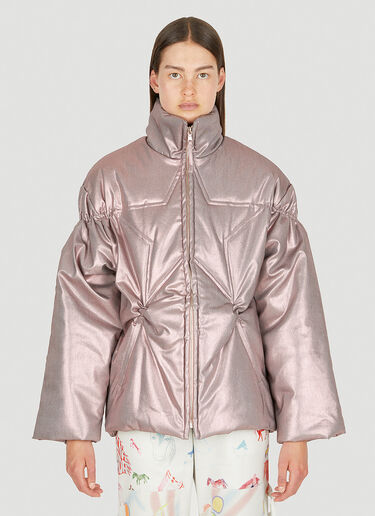 Collina Strada Star Metallic Puffer Jacket Pink cst0249010