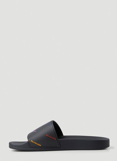 Balenciaga ロゴプリントプライドスライド ブラック bal0149098