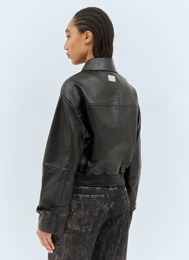 Acne Studios 皮革拉链夹克 黑色 acn0258001