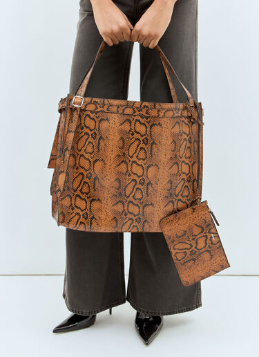Coperni Snake Print Belt Cabas Bag Brown cpn0257014
