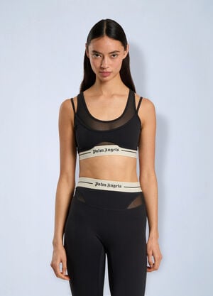Palm Angels Logo Mix Layer Active Top Black pma0266230