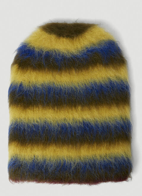 Stone Island Fuzzy Knit Beanie Hat Green sto0152095