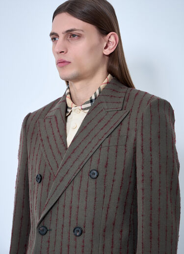 Burberry Striped Wool Tailored Blazer Dark Brown bur0159015