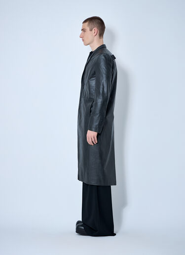 Rick Owens Leather Lido Coat Black ric0159001