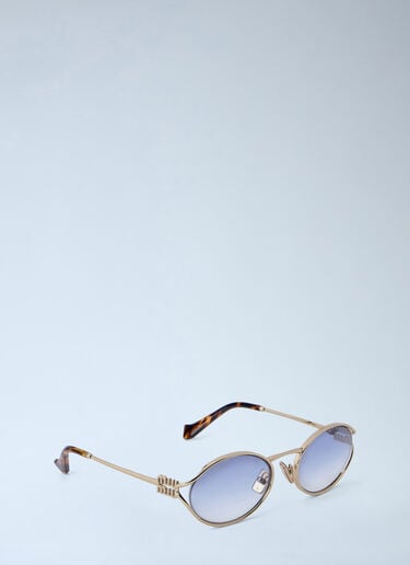 Miu Miu MU 52YS Oval Sunglasses Gold lmu0364004