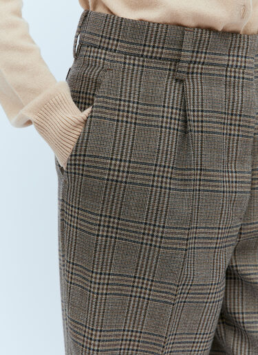Miu Miu Check Pants Brown miu0254013