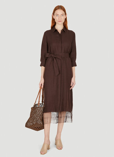 Max Mara Fringed Shirt Dress Brown max0252020