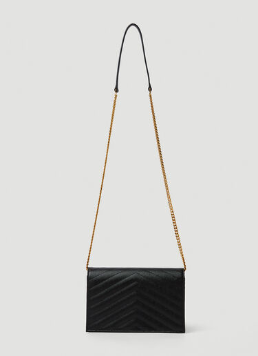 Saint Laurent 徽标铭牌单肩包 黑色 sla0249198
