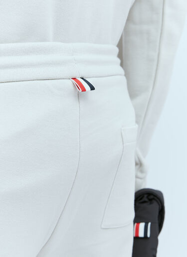 Thom Browne Ottoman Rib Four-Bar Track Pants Cream thb0153001