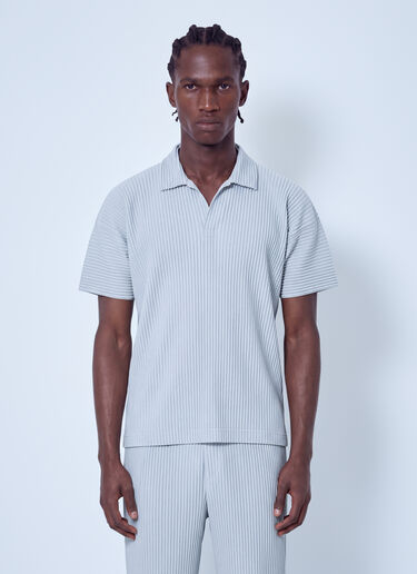 LN-CC® - Homme Plissé Issey Miyake: Basics Polo Shirt - Grey Homme Plissé Issey Miyake Basics Polo Shirt Grey hmp0166013