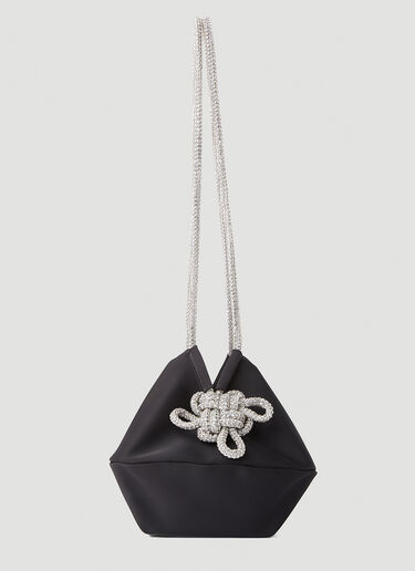 KARA Crystal Knot UFO Shoulder Bag Black kar0250012