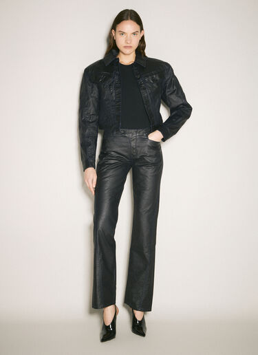 Mugler Waxed Straight Leg Pants Black mug0258017