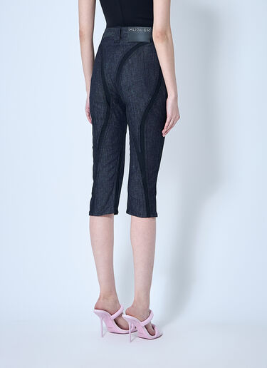 Mugler Capri Denim Cropped Pants Blue mug0259012