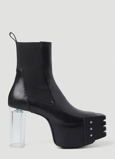 Rick Owens Grilled Platform Heeled Boots Black ric0149037