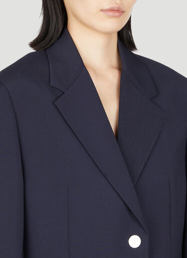 Prada Wool Mohair Suit Blazer Blue pra0253004