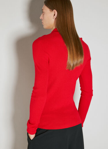 Balmain Wool Knit Polo Shirt Red bln0154003