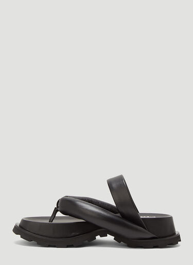 Jil Sander Leather Sandals Black jil0243021