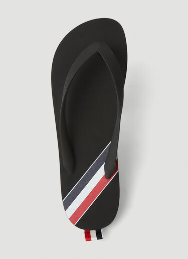 Thom Browne Striped Flip Flops  Black thb0147025