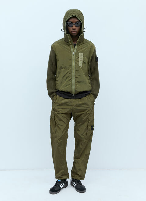 Stone Island Wool Panels Nylon Jacket Green sto0154003