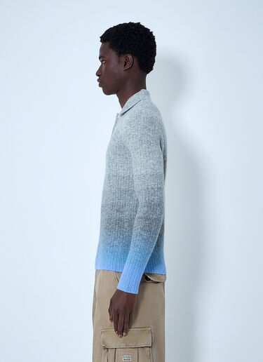 Ribbed Knit Polo Sweater ERL Ribbed Knit Polo Sweater Grey erl0164003