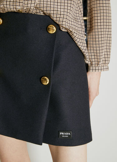 ダブルウールミニスカート Prada ダブルウールミニスカート ブルー pra0254011